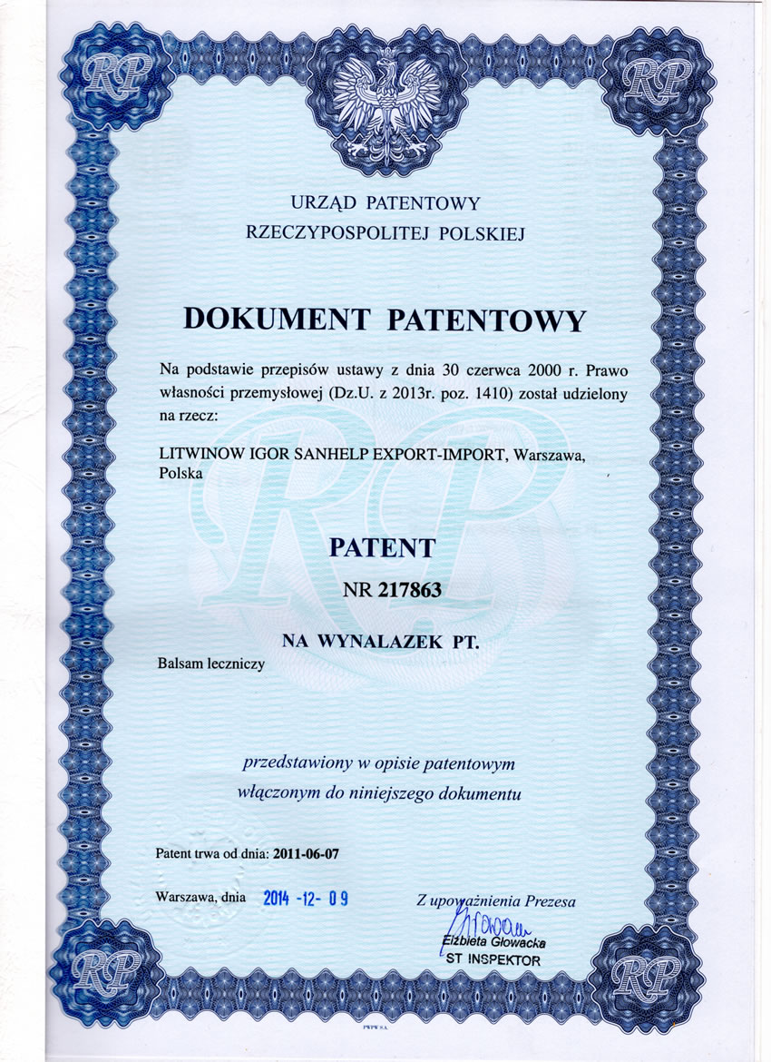 patent №217863 Poland